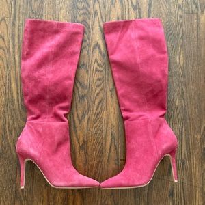 Hot red Suede new boots from Aldo. Never been worn with price tag!